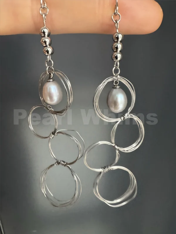 Loops earrings-Pearl Whims Original Design-close look