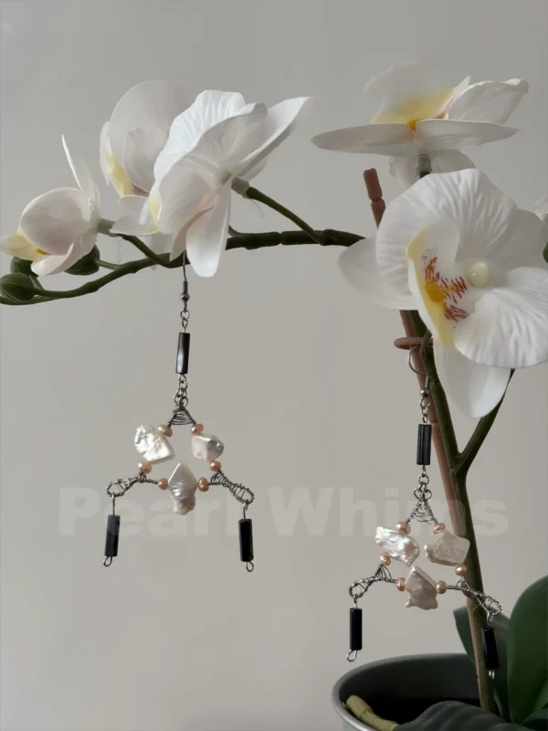 Dyed Shell Cylinder Danglers at Triangle Vertices, Handcrafted Jewelry Component