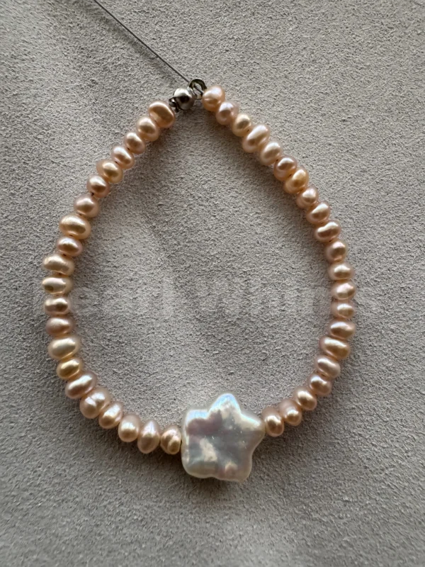 baby bracelet-3-4mm Orange+Charm/Baroque-1